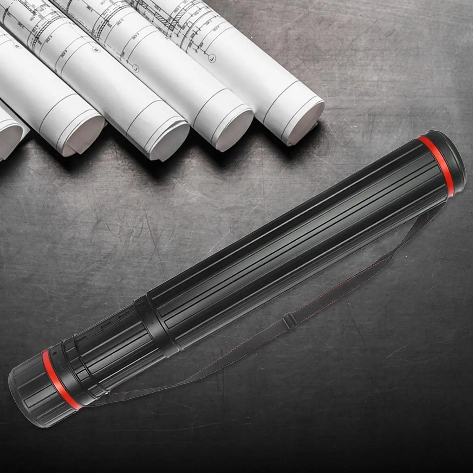 Poster Tube Telescoping Poster Carrying Case Blueprint Carrier Tube with Shoulder Strap Portable Drawing Container for Maps