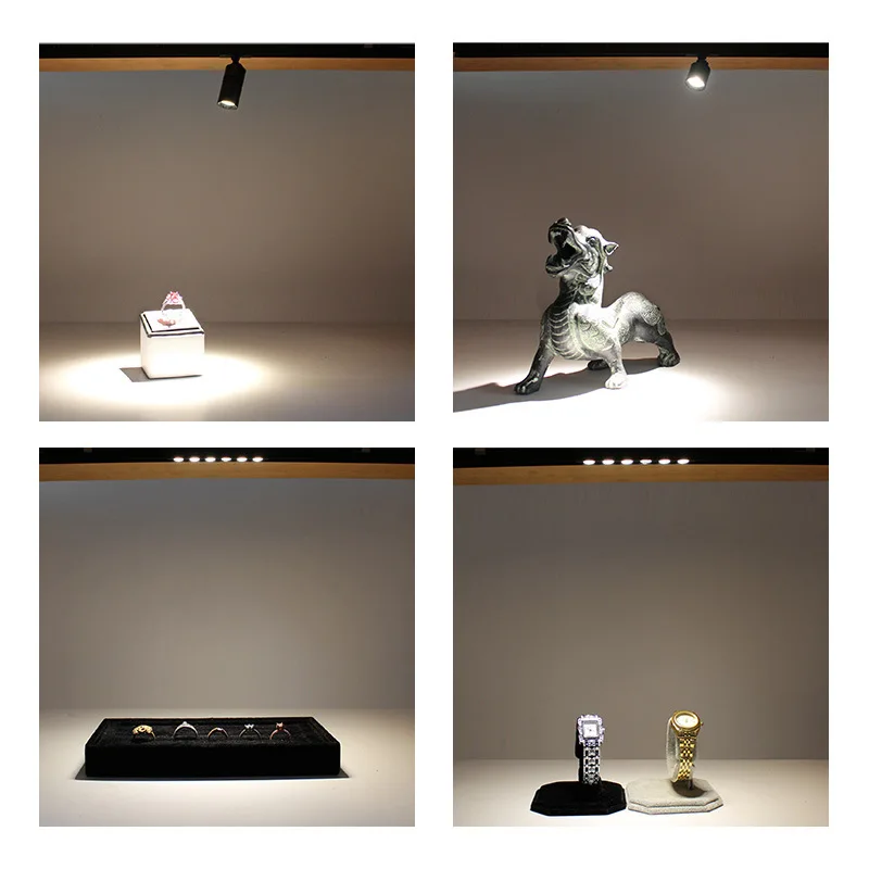 DC12V/24V Led Cabinet Light Spotlight for Jewelry Display Showcase Counter Lamp Mini Magnetic Track Lighting Surface Mounted 3