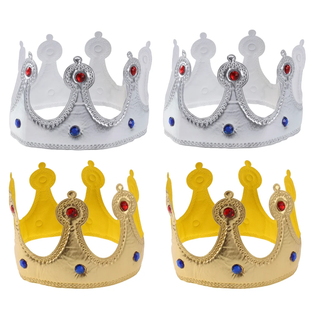 

Crown Party Hats Birthday Kids For Crowns King Hat Gold Prince Costume Baby Adult Supplies Boys Cap Queen Royal Decorations