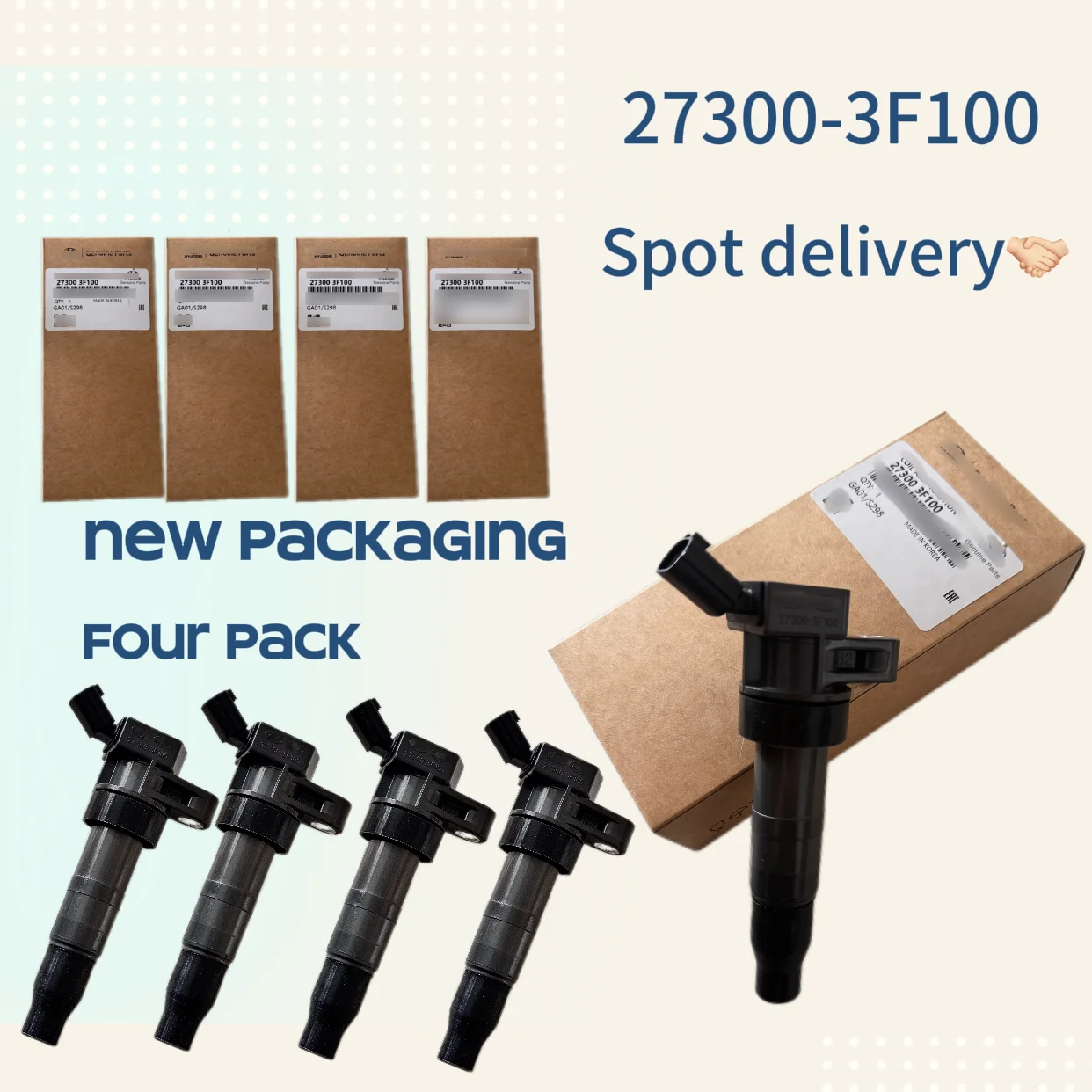 4PCS Ignition Coil For Hyundai Genesis Santa Fe Sonata Kia Optima Forte 27300-3F100 273003F100
