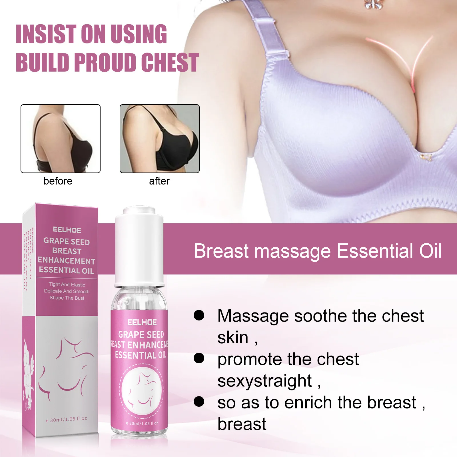 Brustvergrößerungsöl, Lifting, Formverbesserung, Brustpflege, große Oberweite, Vergrößerung der Brust, Massageöl, große Brüste, Vergrößerung der weiblichen Brust_voghion.com