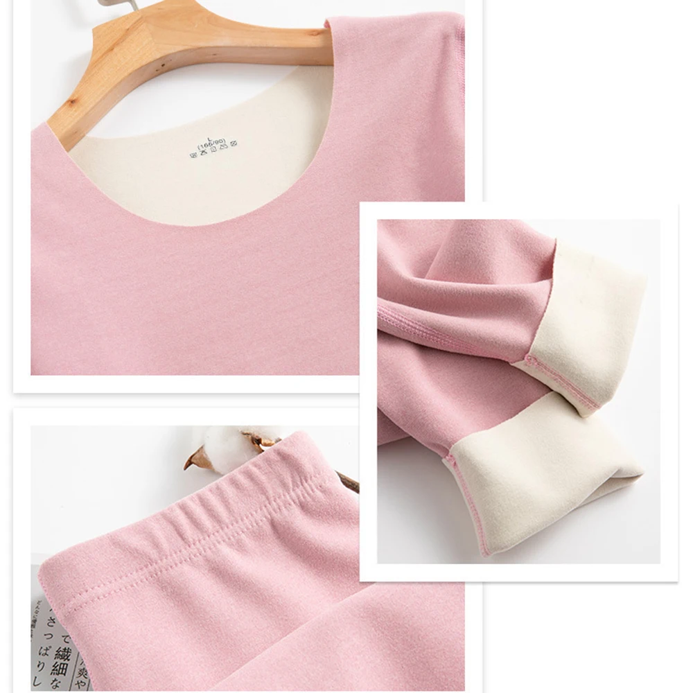 Women's Thermal Underwear Men Double-sided Fleece Seamless Thermos Clothing Warm Lingerie Suit Winter Clothes Women 2 Piece Sets