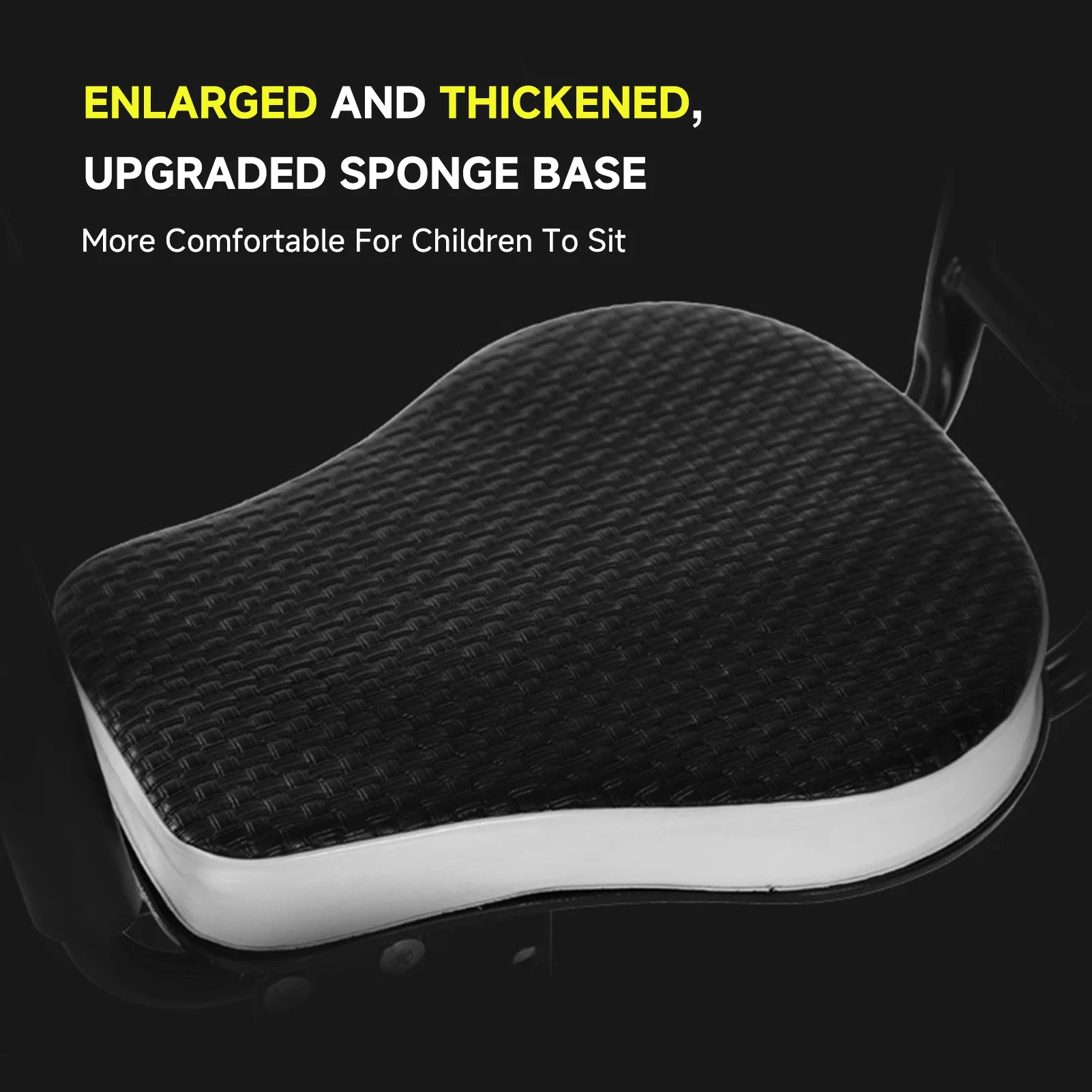 Front Mounted Child Bike Seat Child Bike Seat Electric Mountain Portable Thickened Sponge Seat 80kg Capacity For Multiple