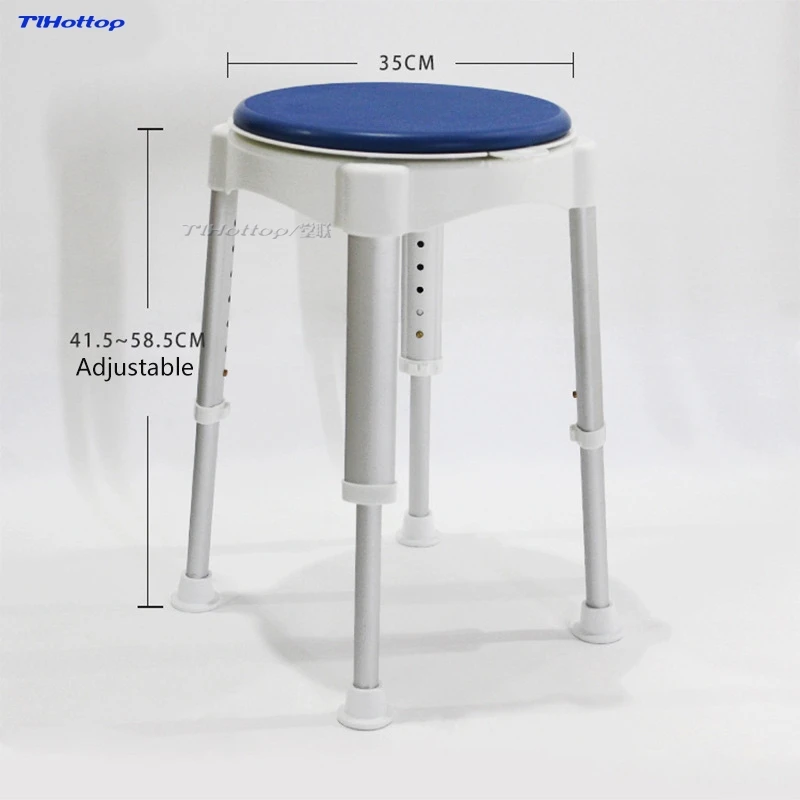 Tlhottop Bath Stool With Padded Rotating Seat Round Bath Stool With Adjustable  Showering for Elderly Seniors or Injured YJ-2053 5