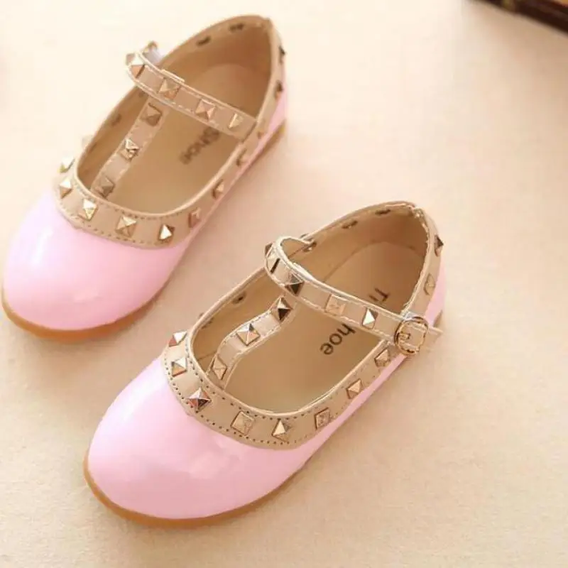 children casual shoes girls spring autumn leather shoes fashion Rivet princess baby Kids girls sandals leather shoes girls shoes girls sandals