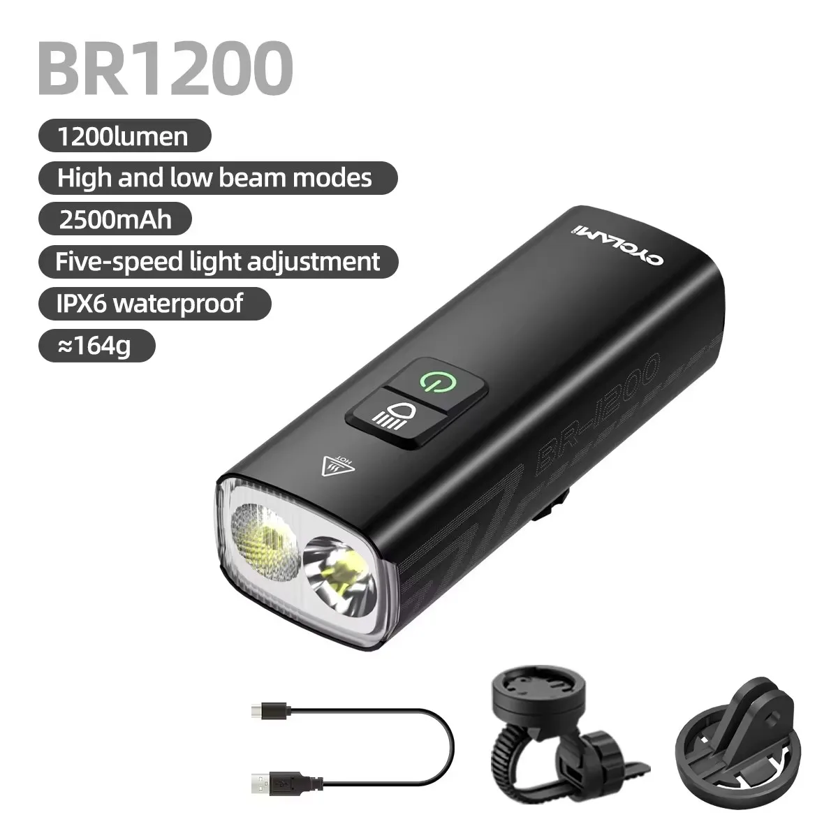 Luci Bici LED Ricaricabili USB - Anteriore 1200 Lumen, Posteriore, Impermeabile IP65, Per MTB E Strada - Foto 5