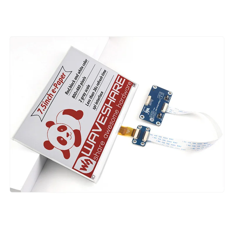 Display e-Paper E-Ink da 7,5 Pollici per Raspberry Pi, HAT 800×480 Interfaccia SPI Rosso / Nero / Bianco 7,5 Pollici per Arduino STM32 Jetson Nano - immagine 4