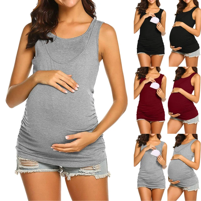 Pull Long à rayures pour femme enceinte, vêtement de maternité, haut d' allaitement - AliExpress