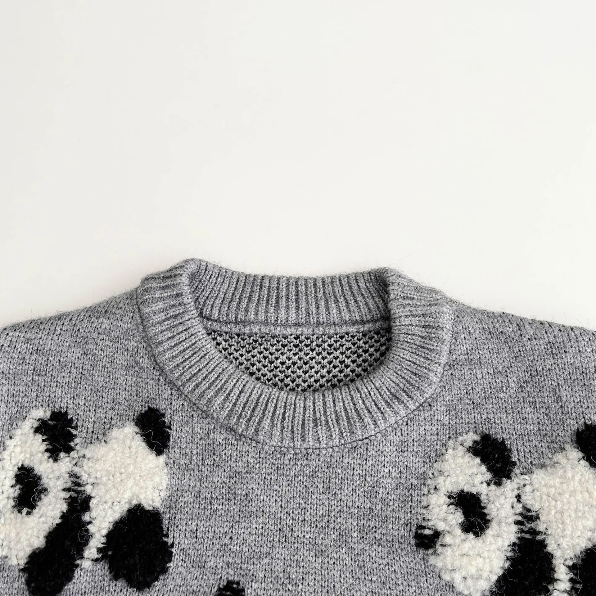 Cashmere Sweater Baby Girls Sweater Spring Autumn Baby Panda Embroidered Crewneck Sweater For Boys Girls