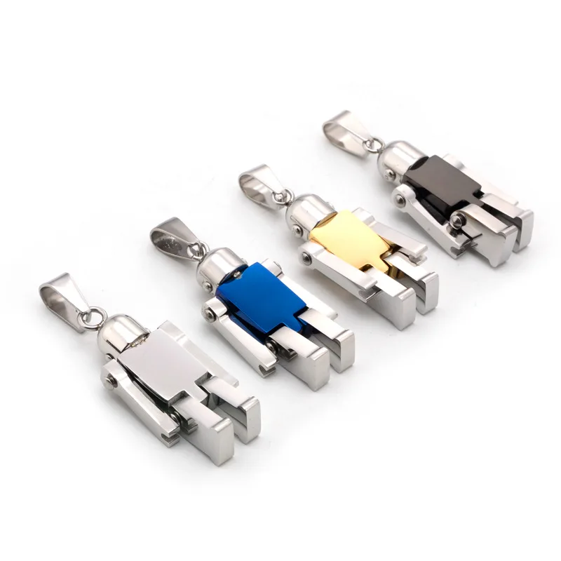 

Steampunk Robot Mutlicolor Stainless Steel Men Women Necklaces Pendants Chain Punk Trendy Fashion Jewelry Wholesale Dropshipping