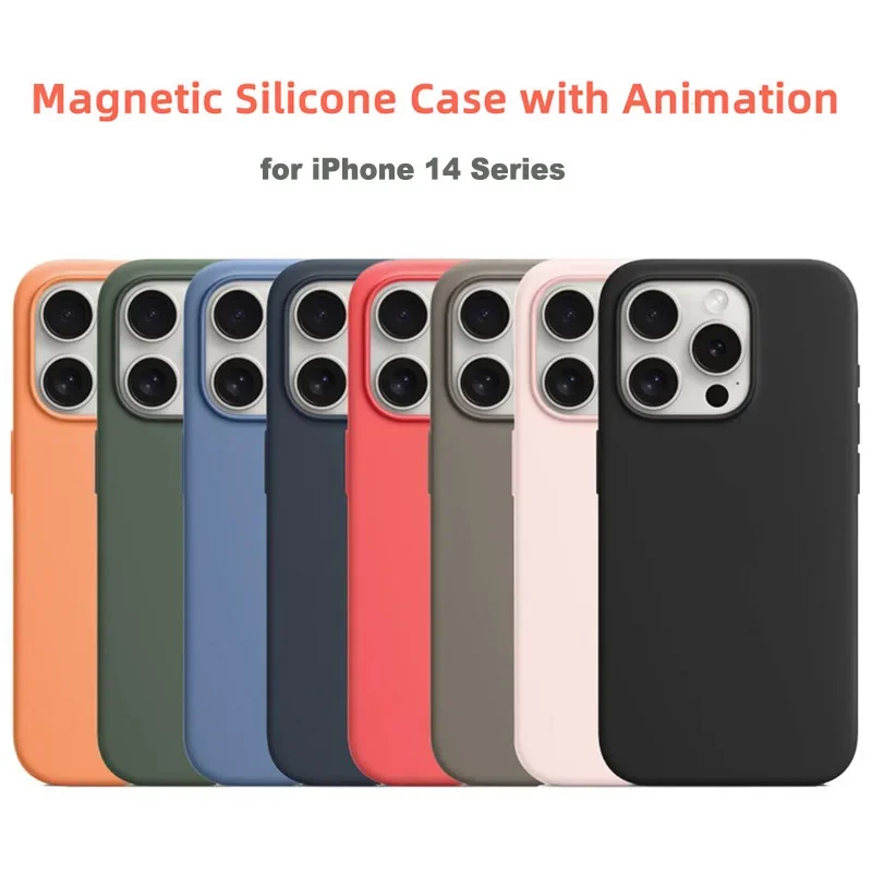 

Оригинальный магнитный чехол для Apple, жидкий силиконовый чехол Magsafe для iPhone 14 Pro Max Plus 14Max, чехол с полной защитой для беспроводной зарядки