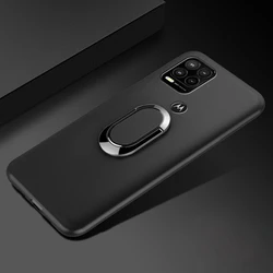 Sleek Black Silicone Case with Finger Ring for Motorola Moto G Stylus 5G - 6.8 Inch (Black)