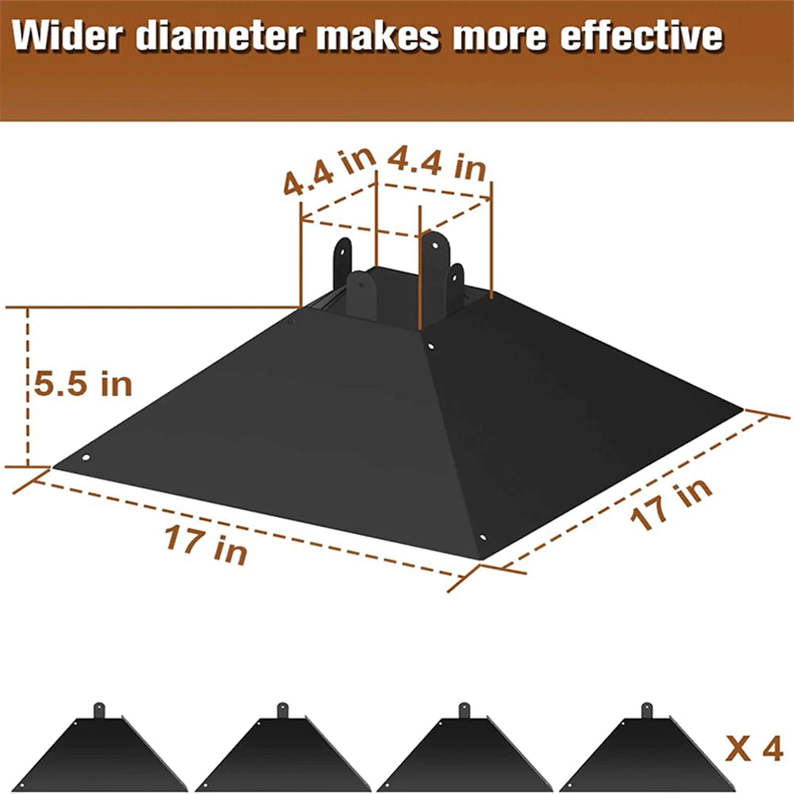 Outdoor Squirrel Proof Baffle Kit Guard  Proof Baffle Heavy-Duty Pole Mount  Guard Stopper with Screws and Wrench for 4x4 Post 2