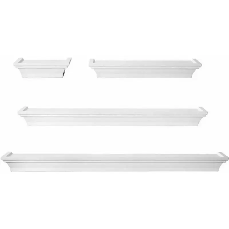 

Wall Mount Molding Ledge Shelves, Set of 4, White Shelf Bathroom organizer Bathroom accessories Shelves Organizers storage Bathr