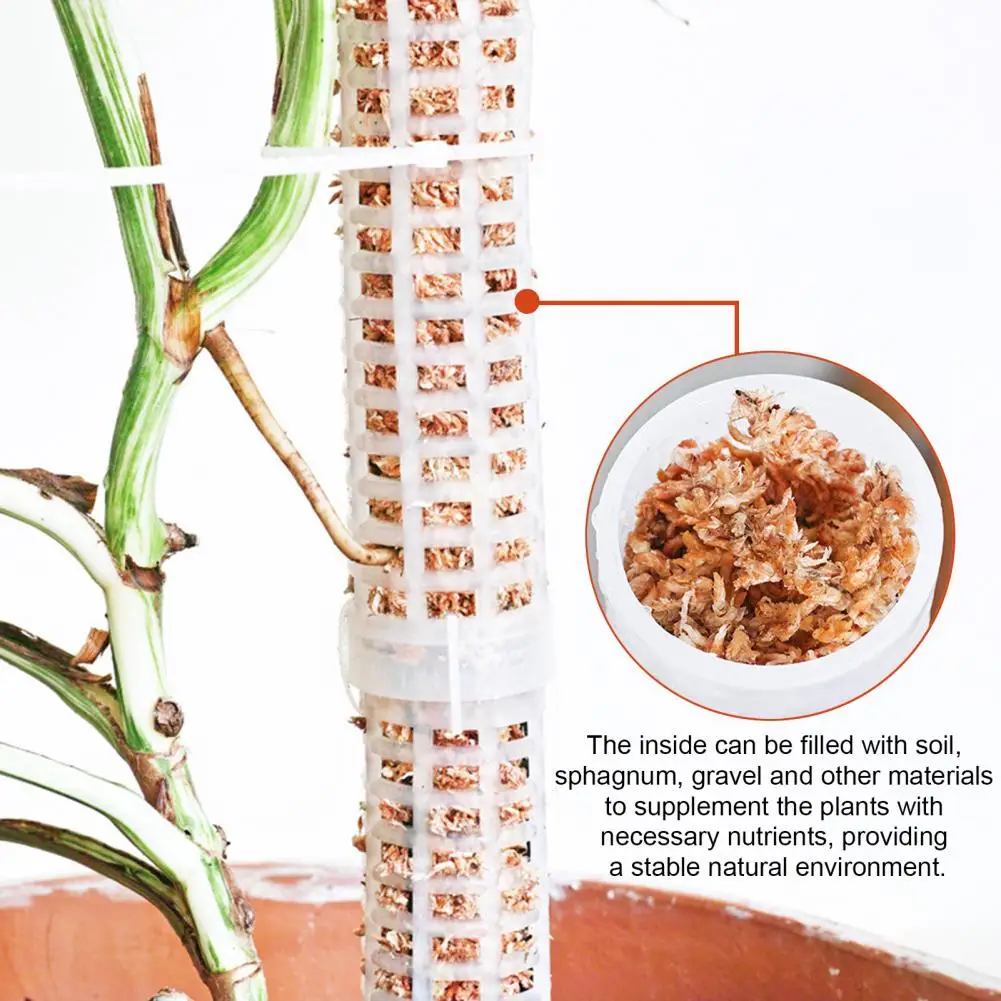 Plant Climbing Frame Stackable Plant Moss Stick Plastic Hollowed Design Moss Pole Potted Plants Climbing Supporting Stick 1 Set plant climbing support