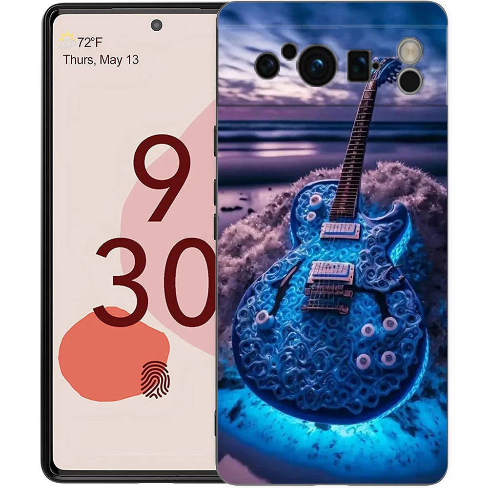 Guitar Music Art Shockproof Silicone Phone Case Cover