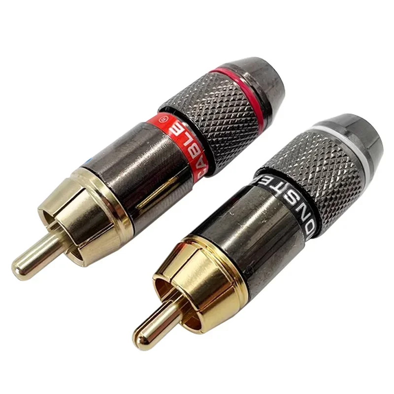 2/4/8Pcs Musical RCA Connector Plug 24K Gold Plated RCA Plug Jack Adapter for HiFi Sound Audio Video Speaker Cable 2