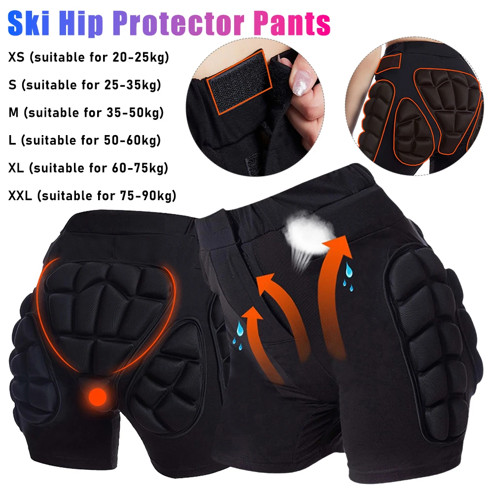 3D Bike Sport Shorts Snowboarding Impact Shorts Winter Ski Hip Protector Breathable Soft EVA Short Pants For Cycling Or Skiing