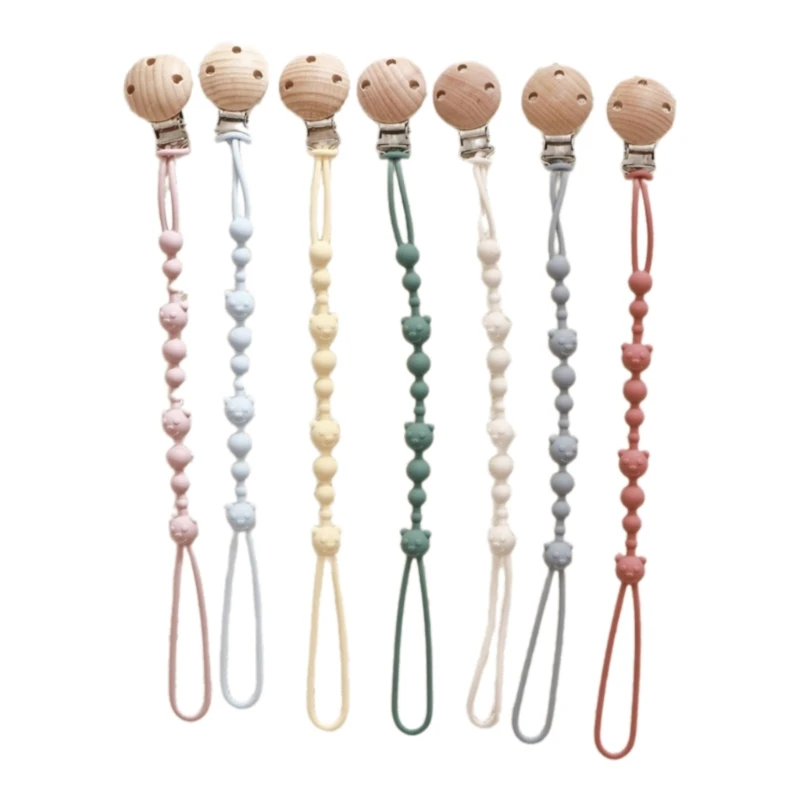 

Baby Pacifier Chain Clip Holder Bear Teether Toy Pacifier Straps Baby Product Baby Clip Soother Chain