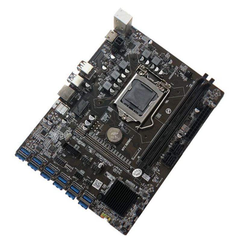 Материнская плата для майнинга B250C с 1XDDR4 8G 2133 МГц ОЗУ + кабель RJ45 12xpcie на USB3.0 слот