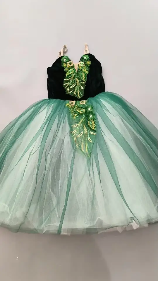 Adult Women Green Long Ballet Tutu Dress Girls Romantic Performance Ballet  Dance Dress Tutu Skirts Tulle Dance Wear - AliExpress 200000532