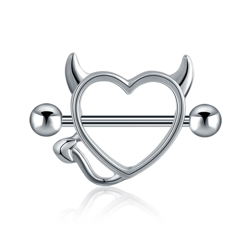 1 Pair Heart Barbell Nipple Ring Piercing Helix Piercing Sexy Nipple Jewelry High Quality Zircon Nipple Rings For Women Oreja