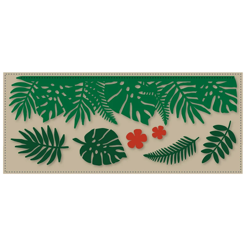 

Slimline Tropical Leaf Rectangle Metal Cutting Dies Scrapbooking Card Photo Album Making DIY Crafts Stencil New Die Cuts 2022
