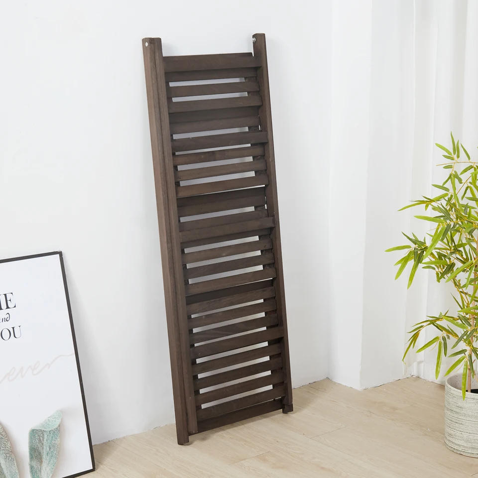 Folding 4 Tier Wooden Ladder Shelf Unit