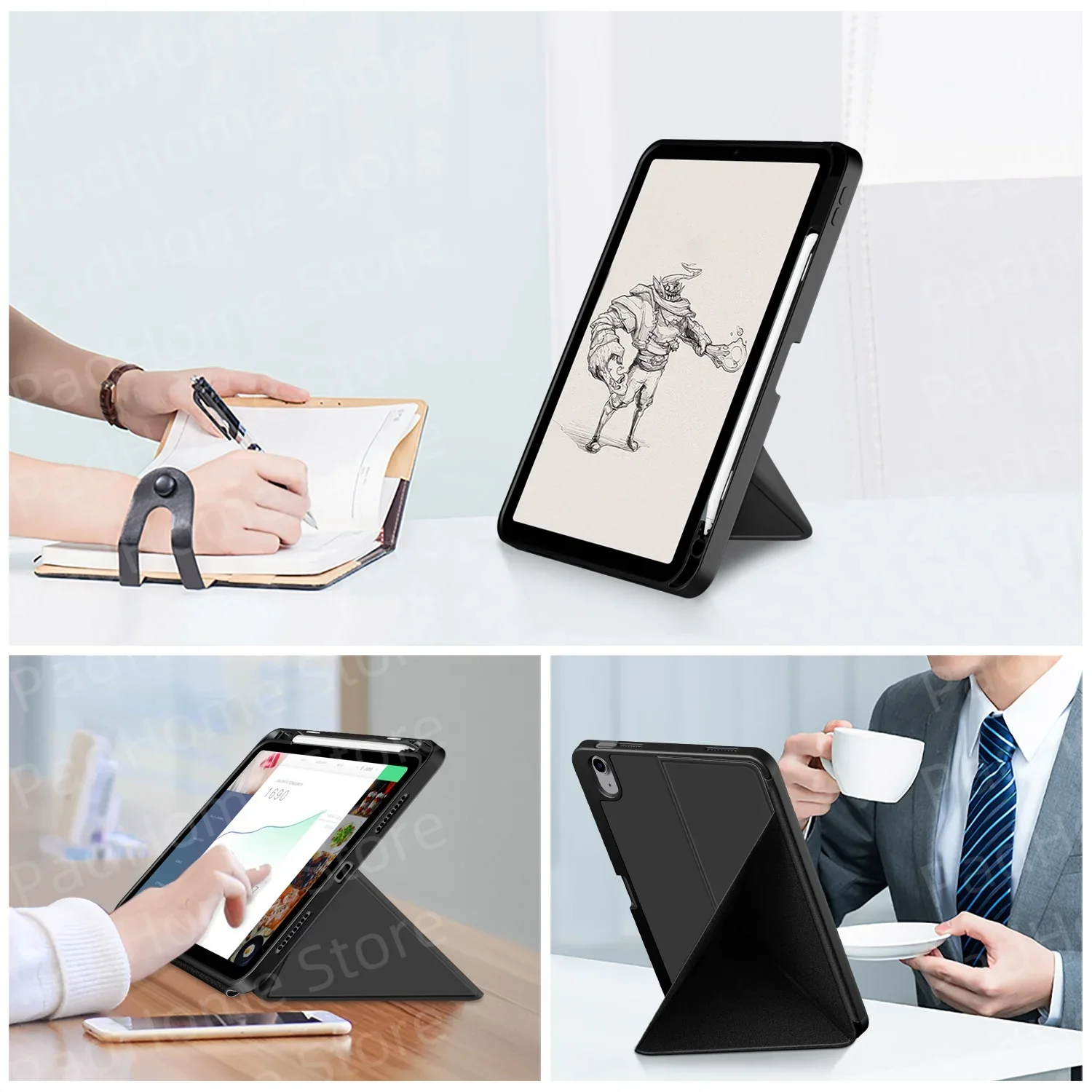 Magnetic Deformation Stand Tablet Case with Pencil Holder, iPad 10.9in 2022