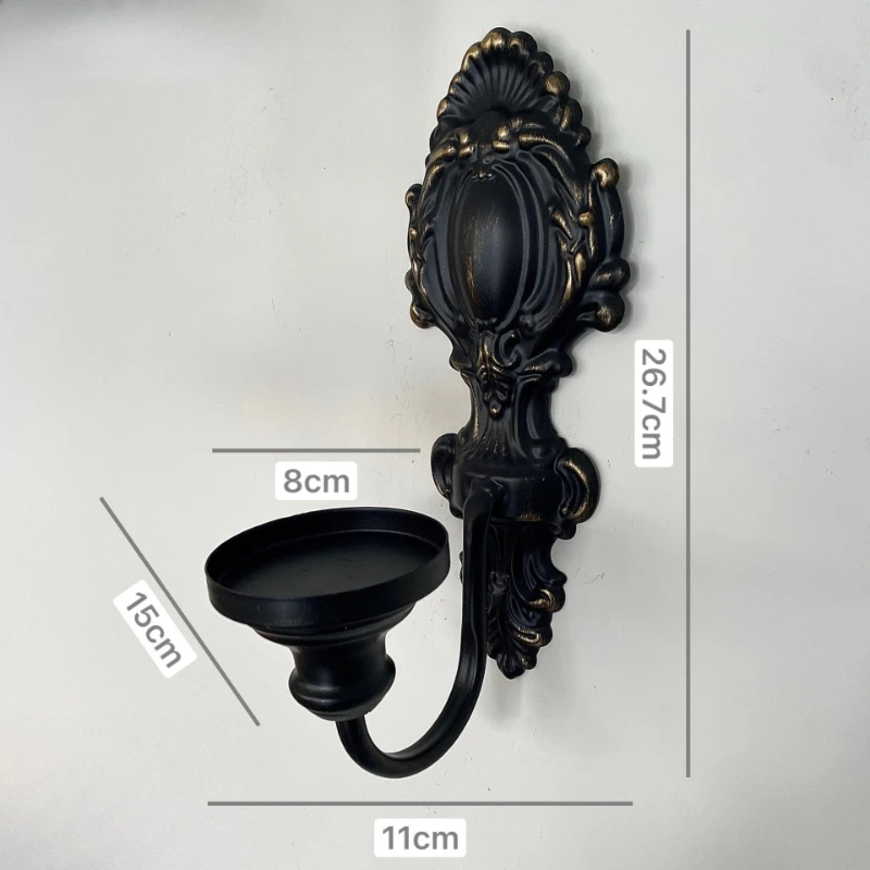 Cast Iron Wall Mounted Candle Holder Rustic Home Decor