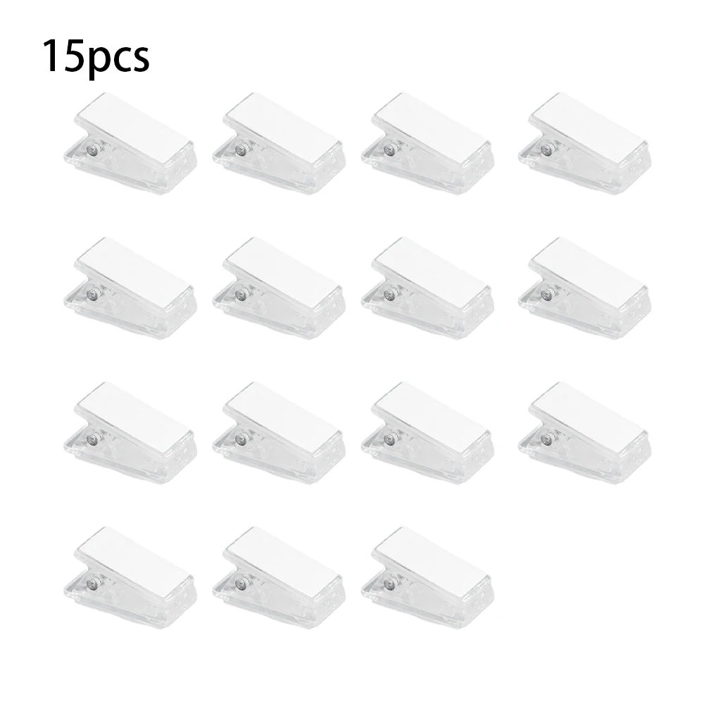 15 Pieces Spring Clip Portable Replacing Transparent Reusable DIY Decorative Name Tag Chest Card File Note Clamp