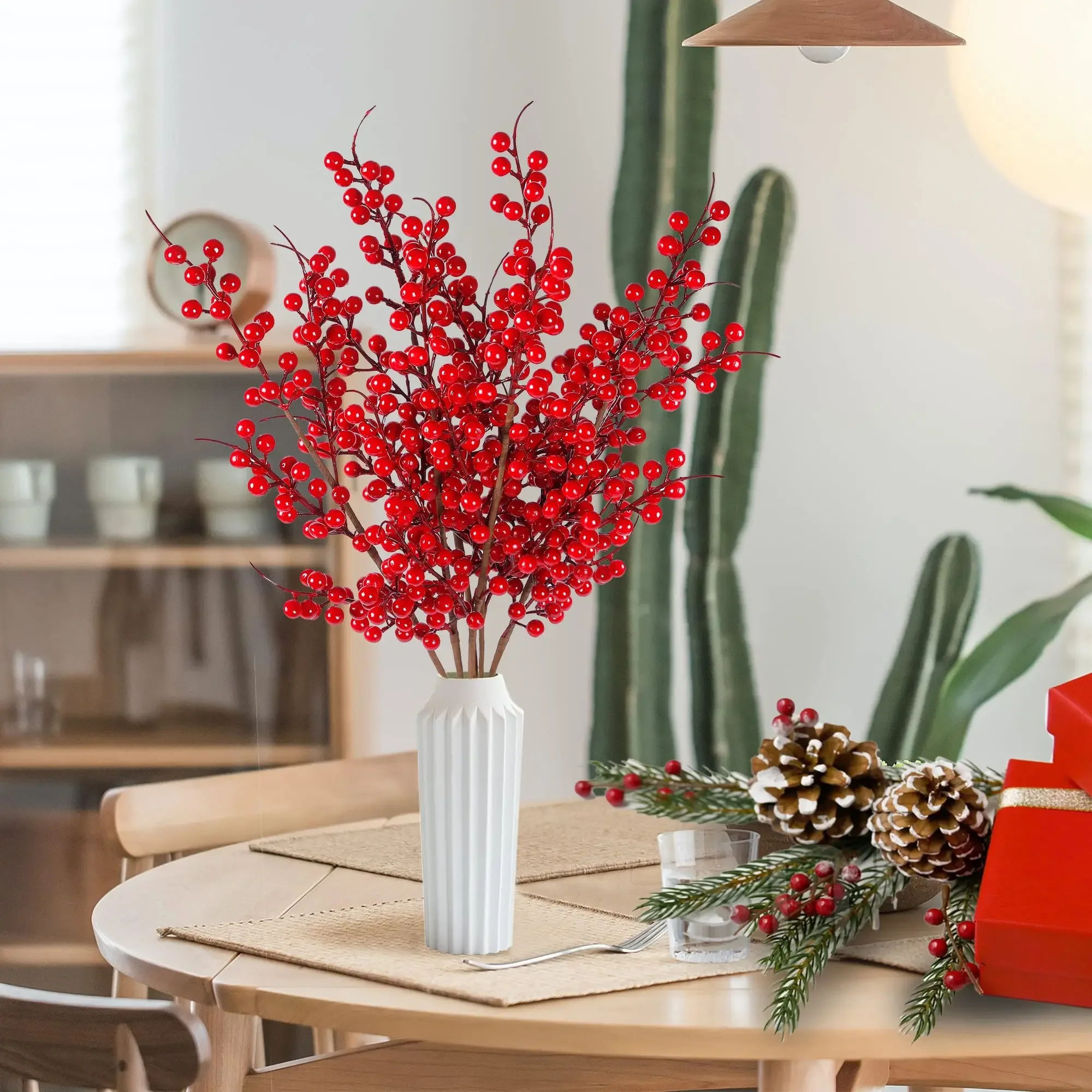 Holly Berry Stem Christmas Berries, Fake Red Berry Branch, Red Berry Picks,  Decor - AliExpress