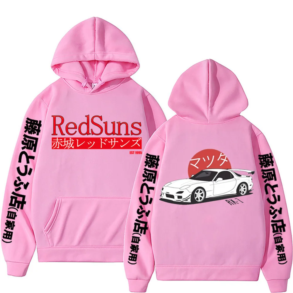 Anime Initial D Hoodies Mazda RX7 Printed Hoodie Men Women JDM Automobile Culture Hoodies Unisex Fashion Sweatshirt Men Clothing