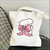 Cute Line Animals Printed Shopping Bag Graphic Shoulder Bags Female Large Capacity Handbags Students Girls Printed Casual Totes 2