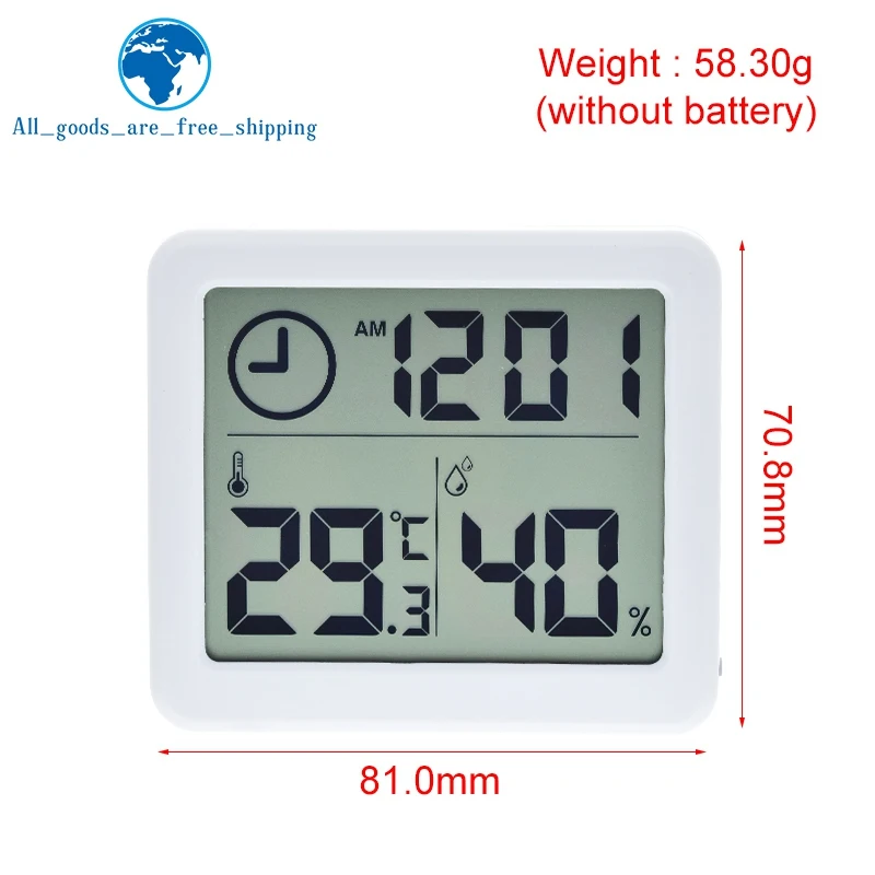 Thermometer Hygrometer Multifunction Thermometer Hygrometer Automatic Electronic Temperature Humidity Monitor Clock 3.2inch Large LCD Screen