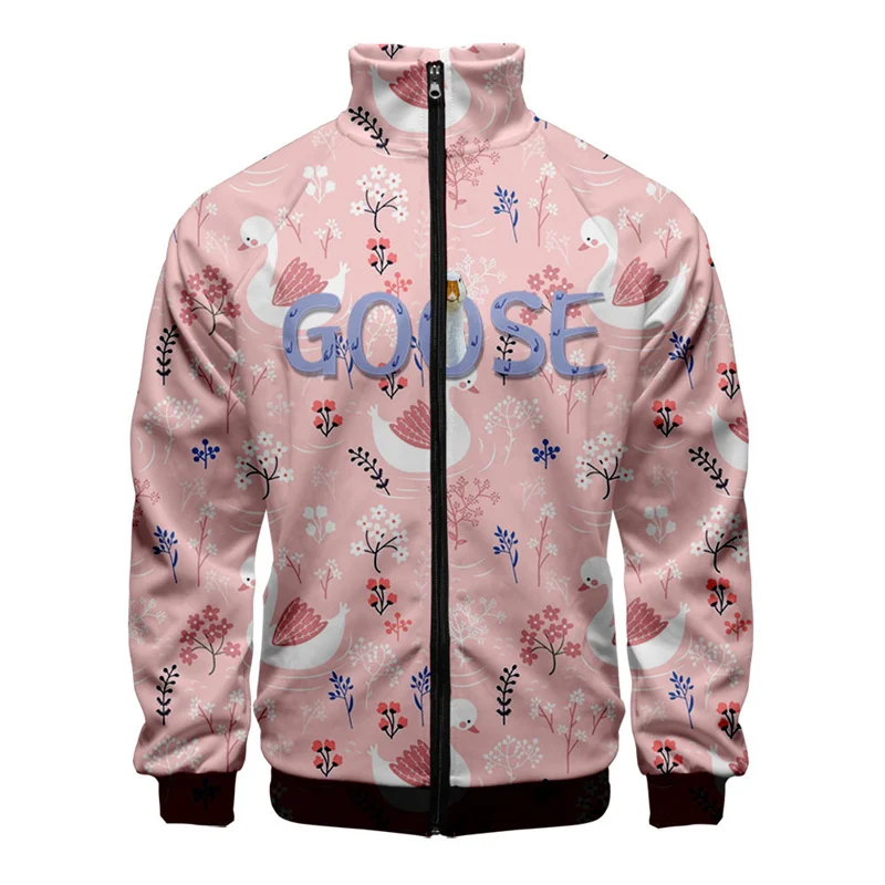 thumbnail image 1 of Chaqueta con estampado 3D de animales de ganso para hombres y niños, abrigo de manga larga con estampado de dibujos animados, chaquetas con cremallera para primavera y otoño, 1 of 5