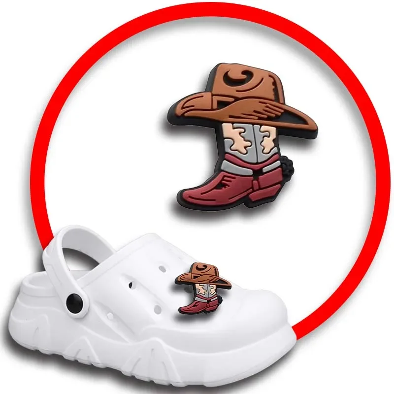 

Комплект булавок для Crocs, шармы, аксессуары для обуви, ковбойские украшения, джинсы, женские сандалии, пряжка, Детские сувениры, мужские значки, подарок для мальчиков и девочек