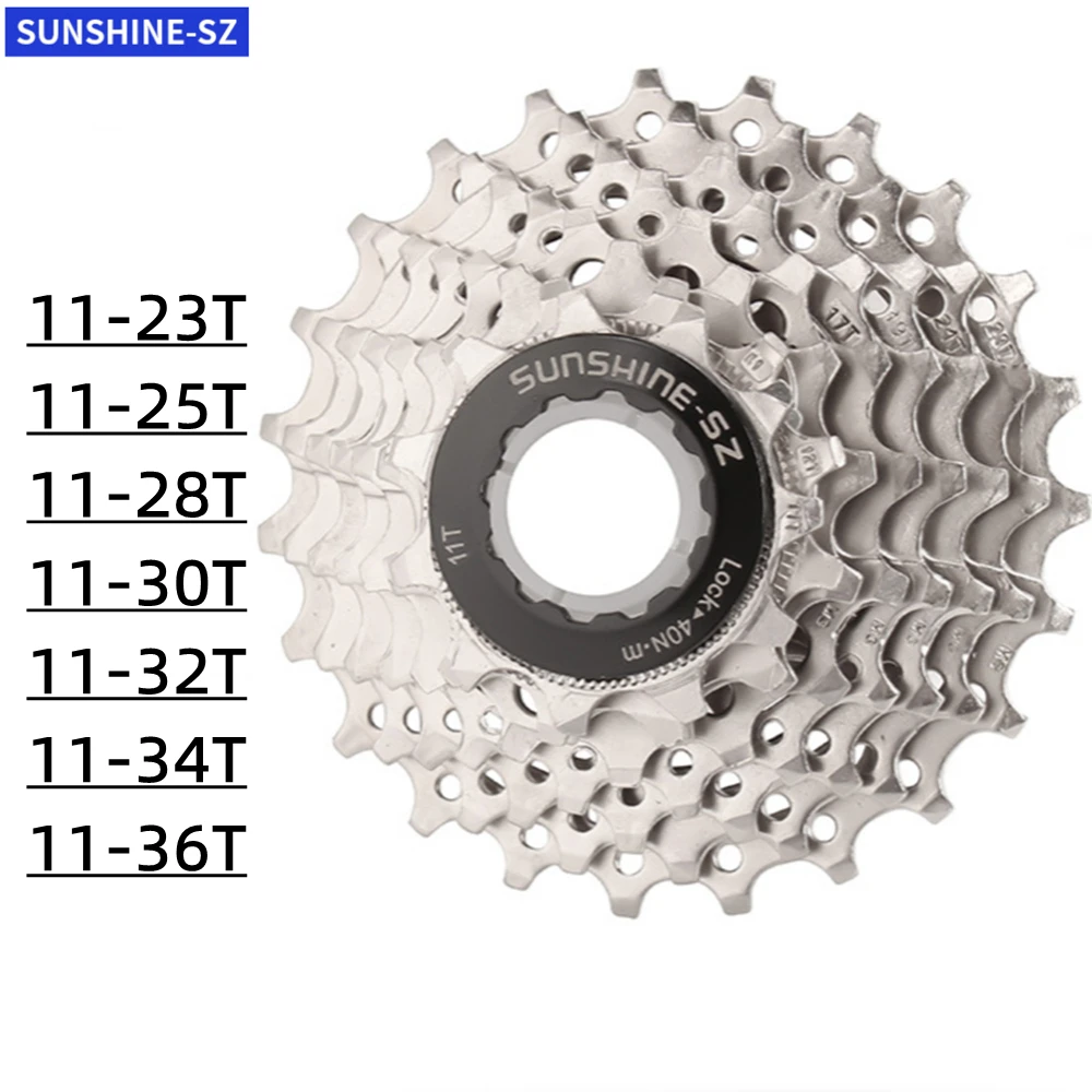 Sunshine Road Bike K7 Cassette 8 Velocità 11-23T/25T/28T/30T/32T/34T/36T Ruota Dentata Per Bicicletta Ultraleggera K7 Volano Per Mozzo Shimano Hg