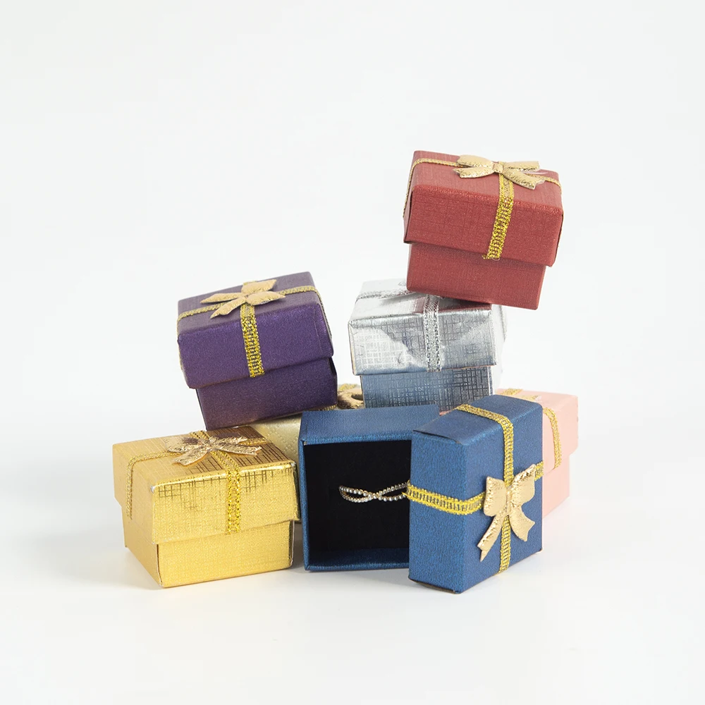 

16pcs Travel jewelry Gift Box Square Couple Ring Box Jewelry Ring Earring Holder Case Packaging Marriage Storage Earring Display