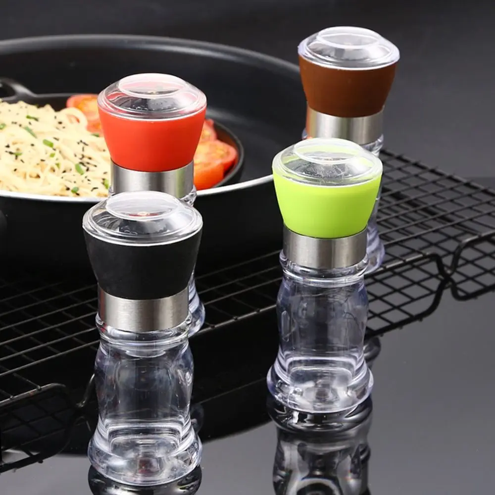 Cooking Grinding Natural Manual Acrylic Refillable Spice Grinder Kitchen Tool Sea Salt Jar Pepper Mill Grinder salt and pepper grinder nut spice grinder pepper grinder herb spice grinder