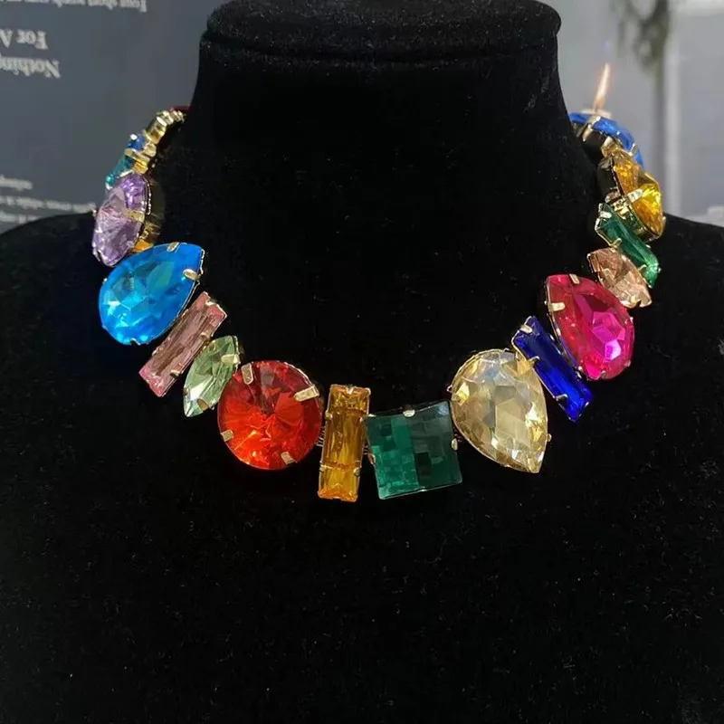 Simple Style Rhinestone Irregular Necklace Luxury Design Women - Image 2