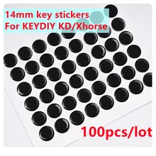 원격 키용 크리스탈 로고 배지 스티커, vvdi keydiy kydz 원격 키, 14mm, 50 100 개