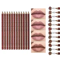 NEW 12Pcs/Set Pencil Lipstick Set Pen Matte Lip Liner Long Lasting Makeup Pens Easy To Wear 2