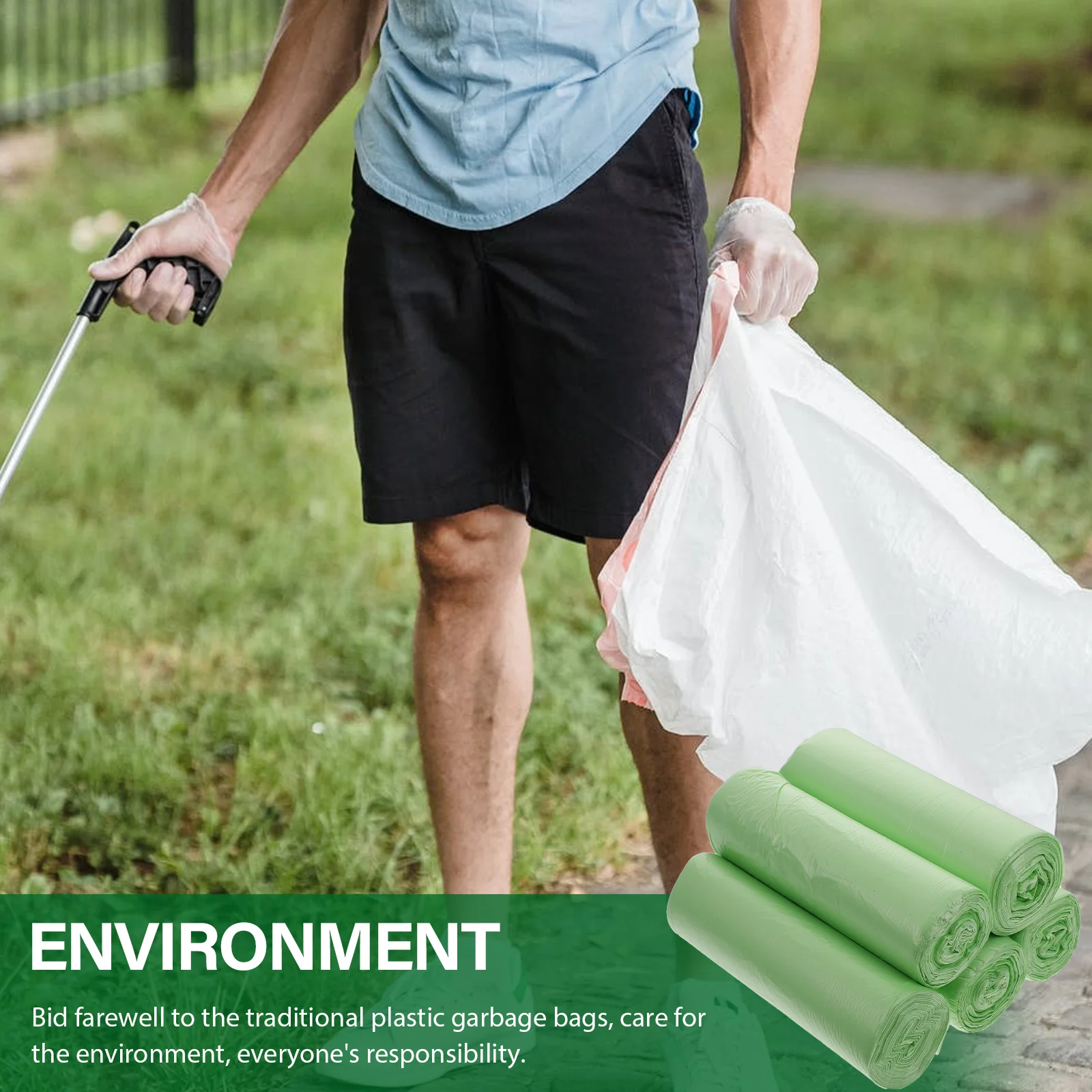 100 Biodegradable Compostable Trash Bags - Eco-Friendly Waste Disposal Solution