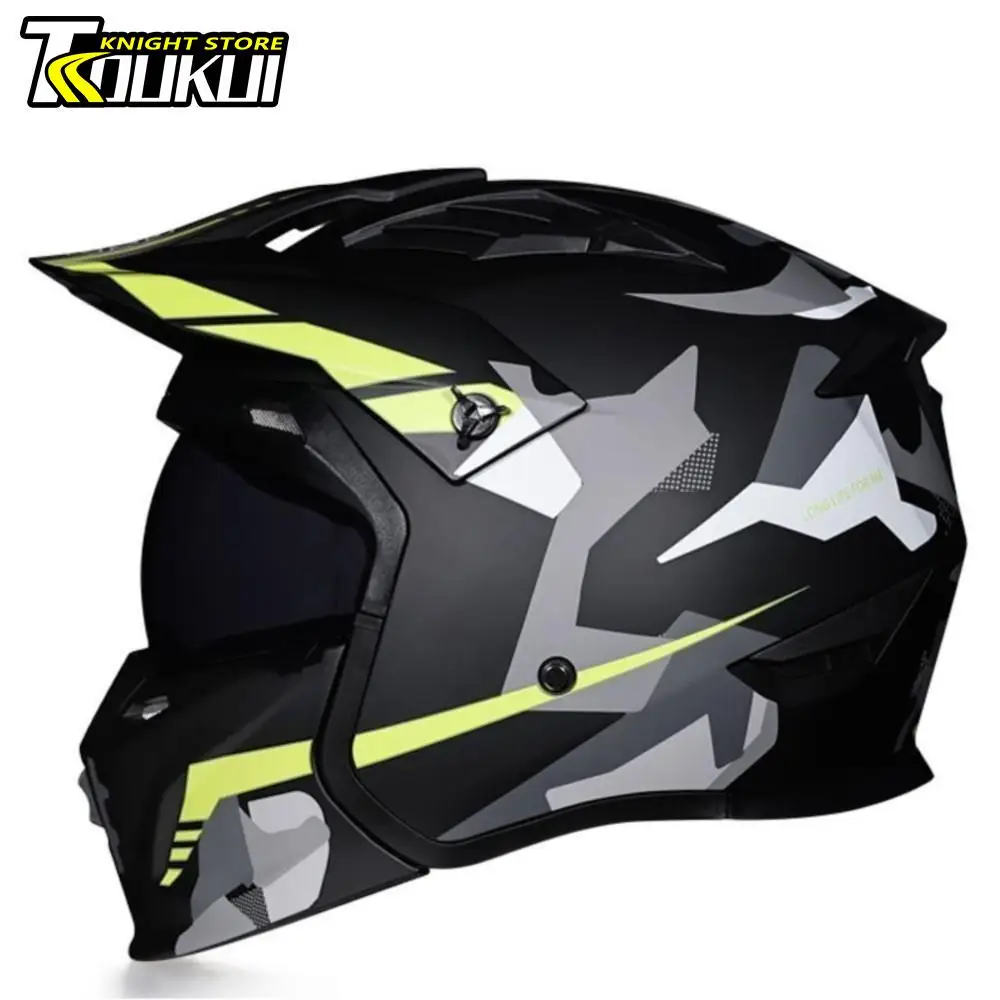 Casco Moto Combinazione Modulare Casco Motocross Staccabile Integrale Mezza Aperta Casco Moto Moto Casco Certificazione Dot