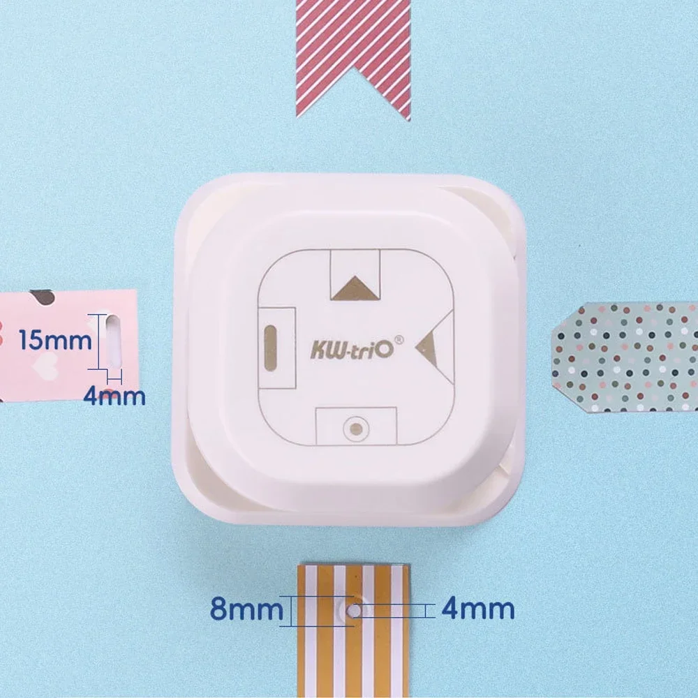 Fromthenon 다기능 태그 펀처 코너 라운더 커터 라벨 펀치, DIY 종이 카드 사진 카드 만들기 용품, 4 in 1