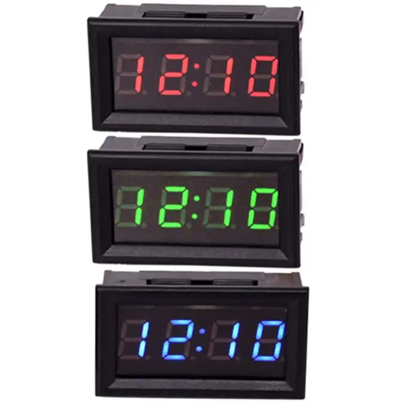 Orologio Digitale LED Per Auto - Display Cruscotto, 4.5-30V, Colori Vivaci (verde) - Foto 3