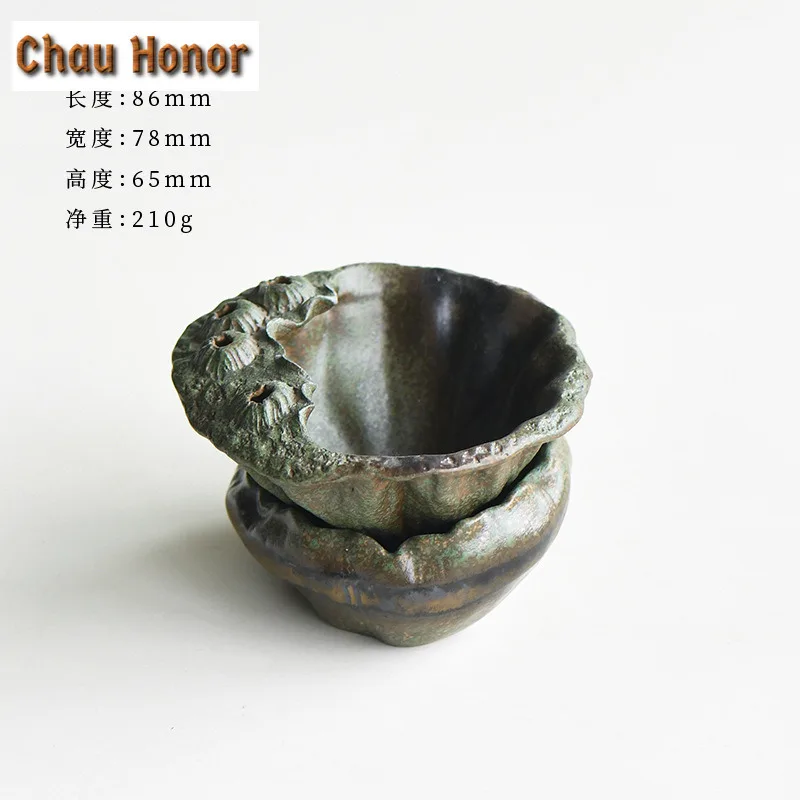 Handmade Lotus Kiln Change Patina Tea Separator Infusor Tea Strainer Dispenser Tea Soaking Tea Filter Chinese Tea Set Ornaments