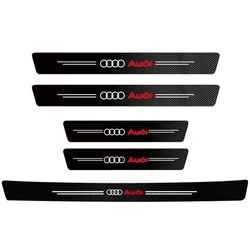 Carbon Fiber Car Door Threshold Protector Sticker Accessories (5Pcs - Audi)