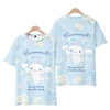 Summer Kawaii Cinnamoroll T-shirt Boy Girl 2024 Children's Cartoon 3D Anime Pattern Children's Girls Boys Fashion Short Sleeves 2